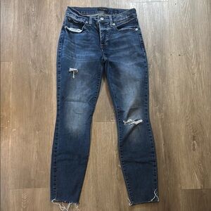 Lucky Brand midrise skinny ankle AVA Blue Distressed Jeans